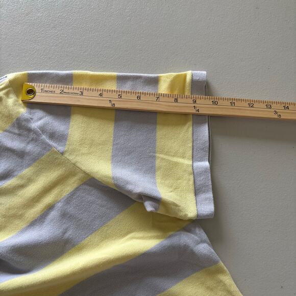 Lacoste Men's Size 8 Yellow Gray Classic Striped Casual Everyday Golf Polo Shirt - Picture 7 of 9